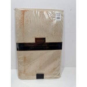 SOHO Classic Herringbone Weave Tablecloth For Elegant Dining Ivory 52"x52" New